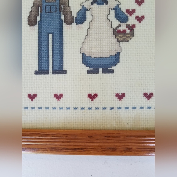 Vintage Framed with glass Cross Stitching God Gave Me Thee - Picture 3 of 8